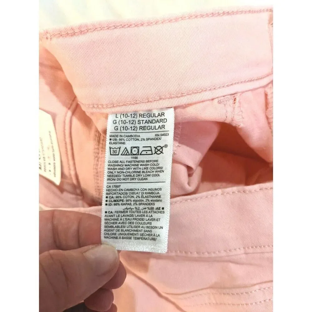 Old Navy Girls Large 10 12 Pink Pants Jeggings Jean Leggings Adjustable New‎